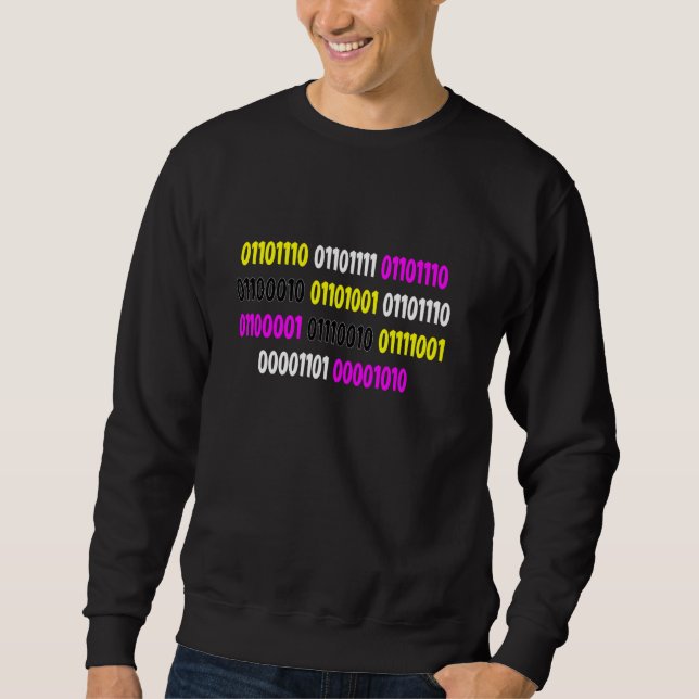 Sweatshirt Non binaire Dans Les Couleurs D'Indicateur Binaire (Devant)
