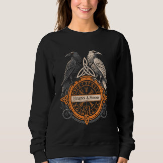 Sweatshirt Norse Raven Huginn et Muninn Celtic Vegvisir Viki