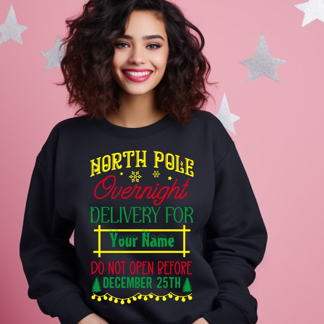 Sweatshirt North Pôle Livraison de nuit pour votre nom (Créateur téléchargé)