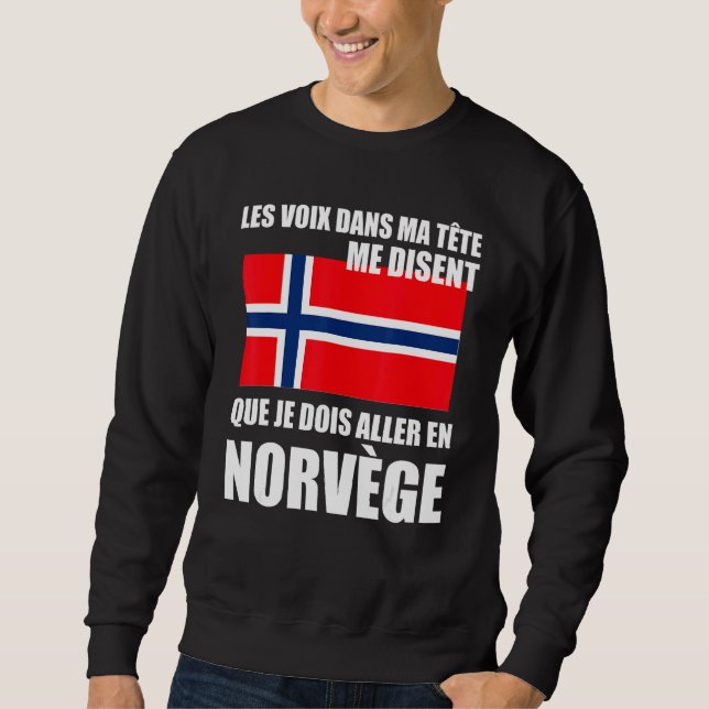 Sweatshirt Norvège Proverbe drapeau norvégien (Devant)