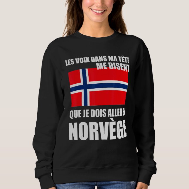 Sweatshirt Norvège Proverbe drapeau norvégien (Devant)