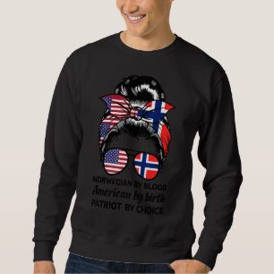 Sweatshirt Norvégien Par Sang Américain Norvégien Drapeau