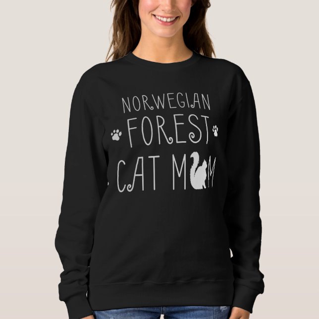 Sweatshirt Norwegian Forest Chat Maman Mam - Chat Cute (Devant)