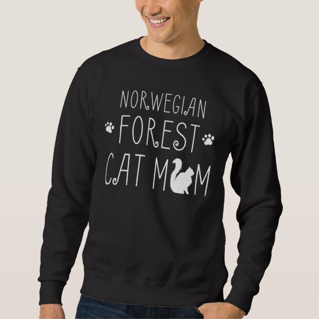 Sweatshirt Norwegian Forest Chat Maman Mam - Chat Cute (Devant)