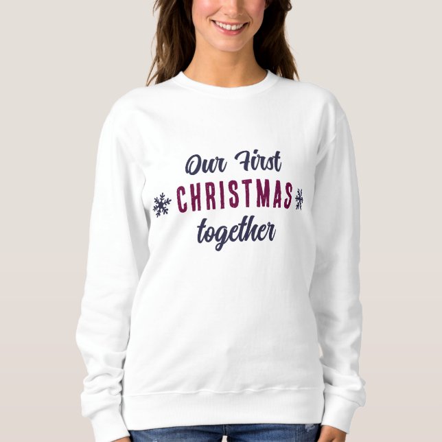 Sweatshirt Nos premiers Noël Ensemble Flammes De Neige (Devant)