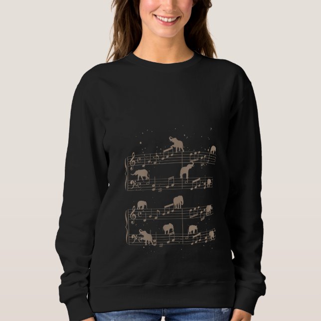 Sweatshirt Notes de musique pour les femmes Elephant (Devant)