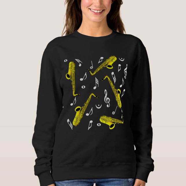 Sweatshirt Notes de musique saxophone (Devant)