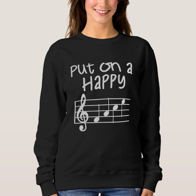 Sweatshirt Notes Musicales Mises Sur Un Visage Heureux Mignon (Devant)