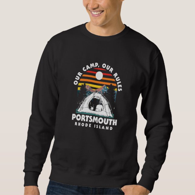 Sweatshirt Notre camp Nos règles Portsmouth Camping Rhode Isl (Devant)