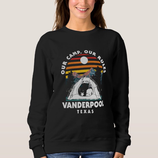 Sweatshirt Notre Camp Nos Règles Vanderpool Camping Texas Cam (Devant)