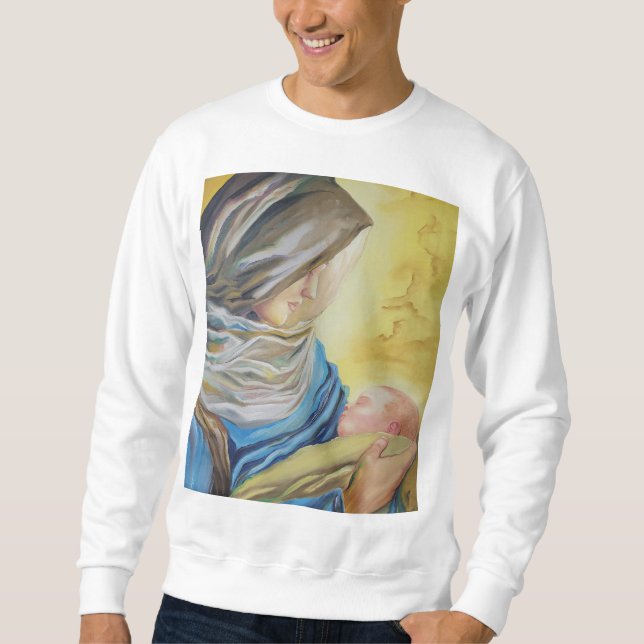 Sweatshirt Notre Dame du Silence tenant le bébé Jésus (Devant)