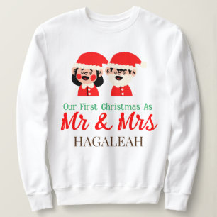 Sweatshirt Notre premier Noël en tant que M. et Mme Newlywa