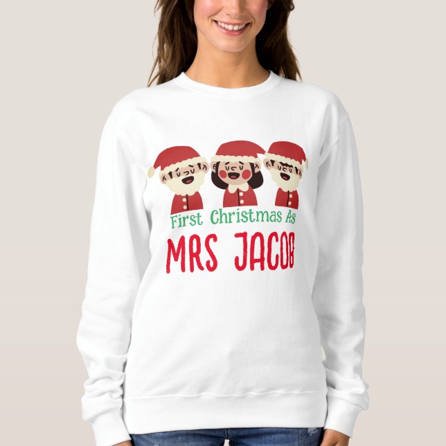 Sweatshirt Notre premier Noël en tant que M. et Mme Newlywa (Devant)