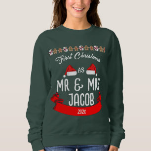 Sweatshirt Notre premier Noël en tant que M. et Mme Newlywa