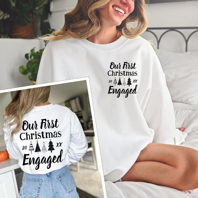 Sweatshirt Notre premier Noël Engagé 2023 Couple Crewneck (Créateur téléchargé)