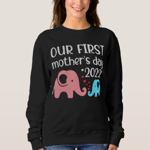Sweatshirt Notre première fête des mères 2022 Maman Baby Elep