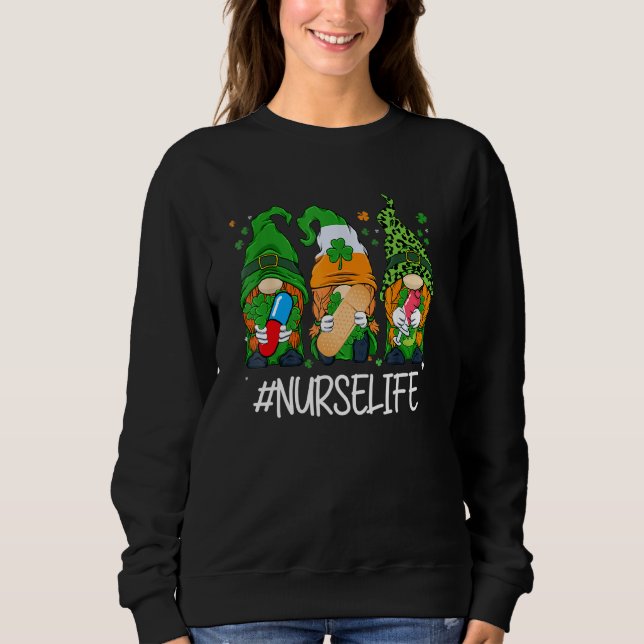 Sweatshirt Nourriture Gnomies mignonnes Vie St Patrick S Jour (Devant)