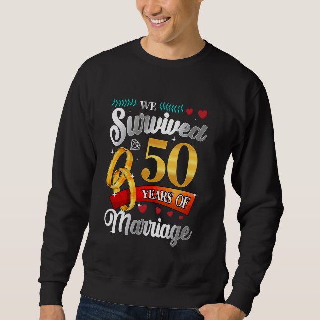 Sweatshirt Nous Avons Survécu À 50 Ans De Mariage Mariage Amu (Devant)