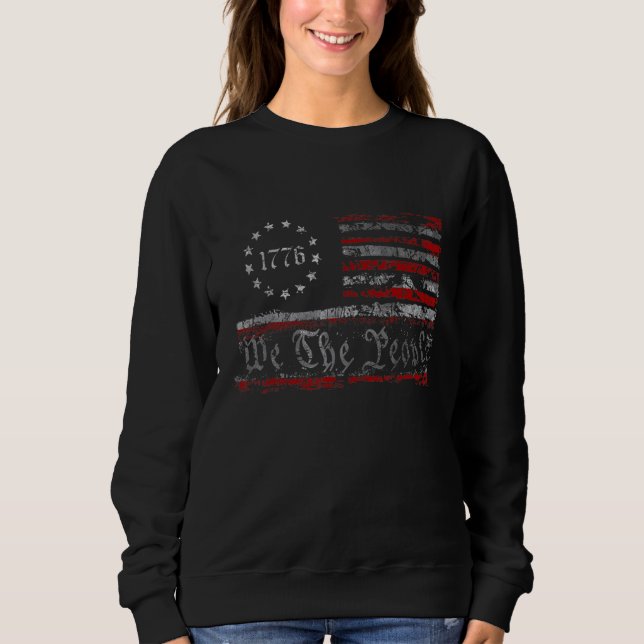 Sweatshirt Nous Le Peuple 1776 Drapeau Américain 4 juillet Ho (Devant)