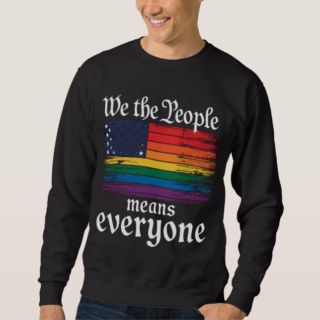 Sweatshirt Nous le peuple veut dire tout le monde USA Drapeau (Devant)