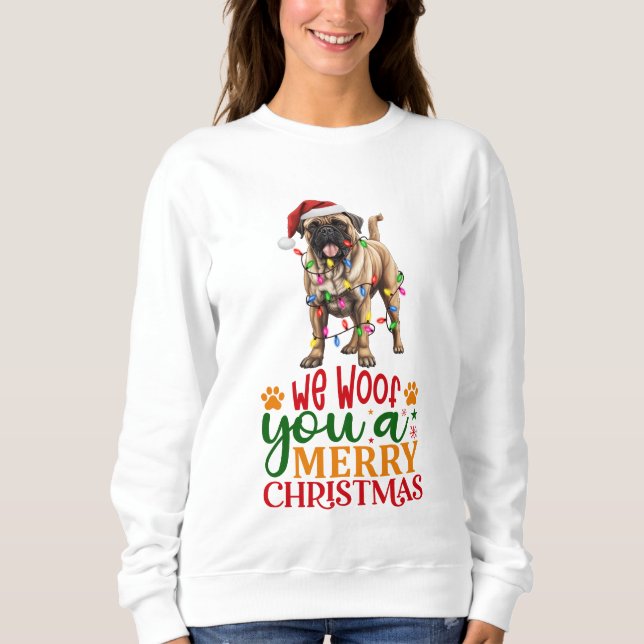 Sweatshirt Nous Vous Avons Mâché Un Joyeux Mastiff De Noël (Devant)