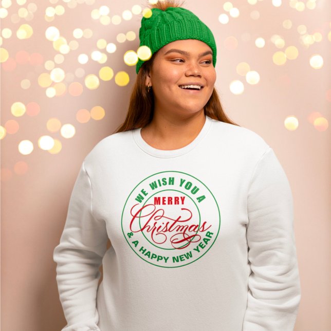 Sweatshirt Nous vous souhaitons un joyeux Noël rouge et vert (Créateur téléchargé)