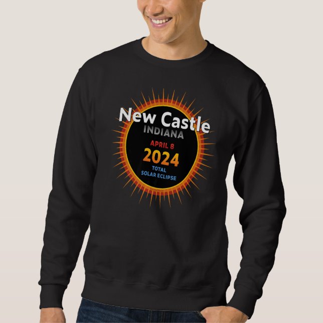 Sweatshirt Nouveau Château Indiana IN Total Solar Eclipse 202 (Devant)