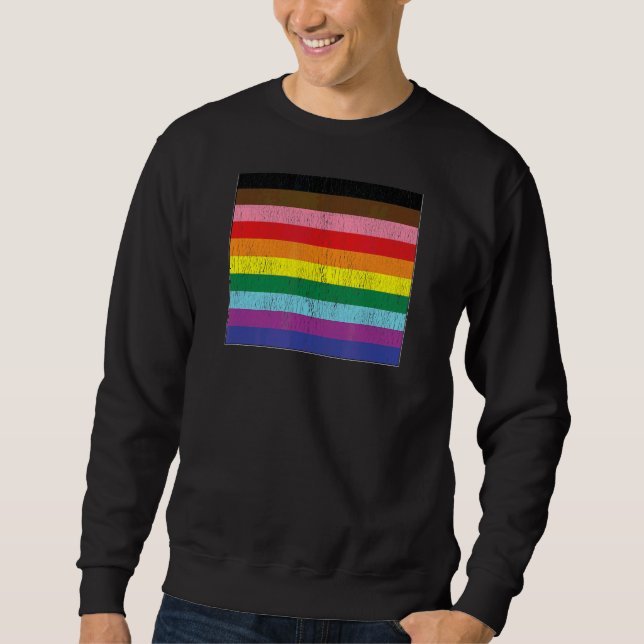 Sweatshirt Nouveau & Vieux Progrès Fierté Drapeau Arc-en-ciel (Devant)