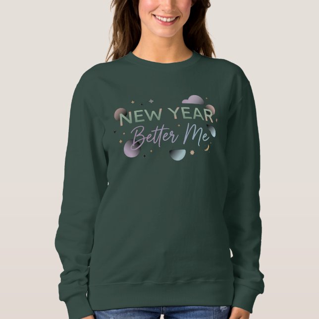 Sweatshirt Nouvelle Année, Meilleur Moi, Douce Pastel Motivan (Devant)