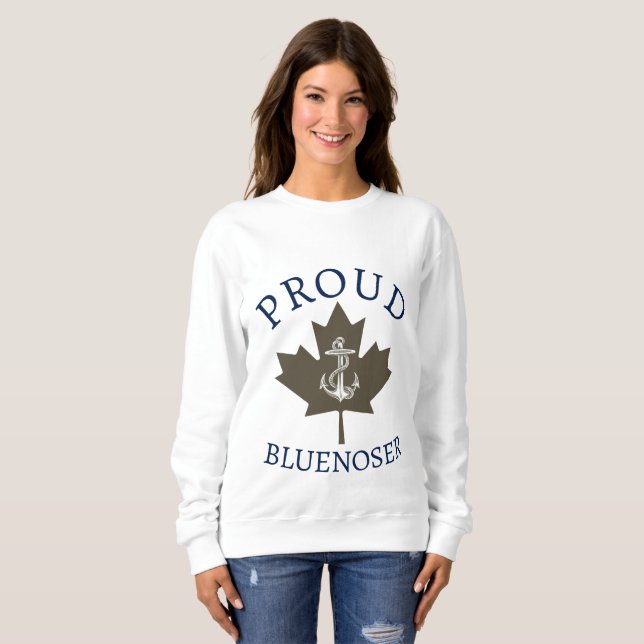 Sweatshirt Nouvelle-Écosse Proud Bluenoser ancre feuille d'ér (Devant entier)