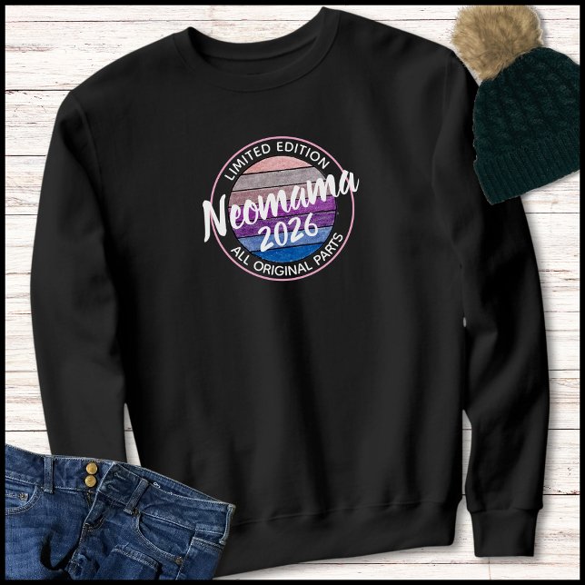 Sweatshirt Nouvelle Maman 2026 Texte Moderne Vintage Coucher  (Créateur téléchargé)