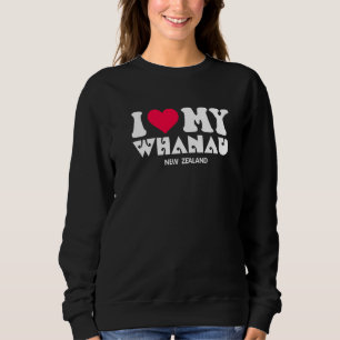 Sweatshirt Nouvelle-Zélande I Love My Family Whanau Maori Clo