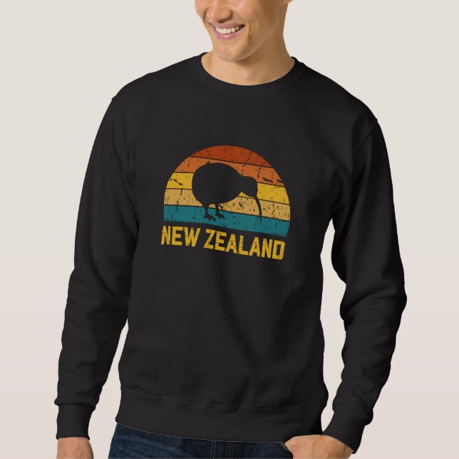 Sweatshirt Nouvelle-Zélande Kiwi Retro (Devant)