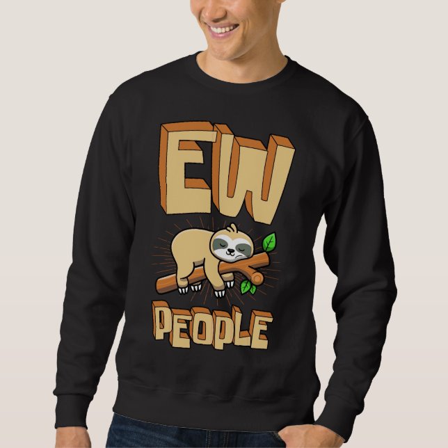 Sweatshirt Nouvelles Personnes Dormir Sloth Introverti Antiso (Devant)