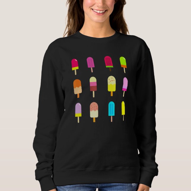Sweatshirt Novelty Popsicle Fun Summer Ice Cream (Devant)