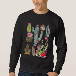 Sweatshirt Novelty Retro Cactoid Opuntias Horticulture Herbal