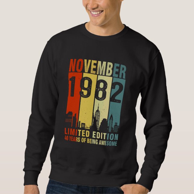 Sweatshirt Novembre 1982 40 Ans D'Être Impressionnant (Devant)