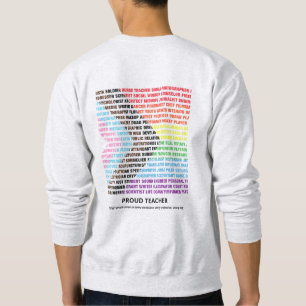 Sweatshirt Nuage de mots arc-en-ciel de diversité LGBT Fierté