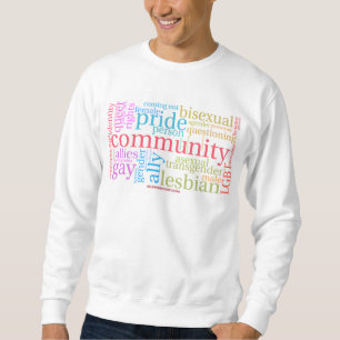 Sweatshirt Nuage de mots de la communauté arc-en-ciel LGBTQ+