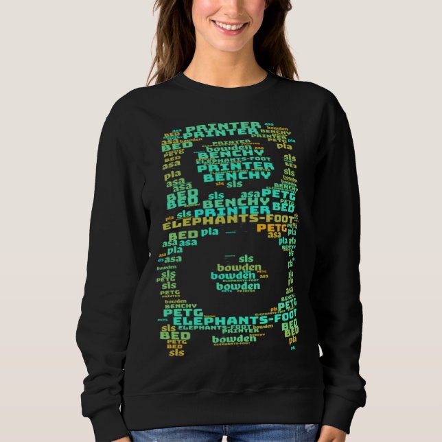Sweatshirt nuage de mots de l'extrémité chaude de l'imprimant (Devant)