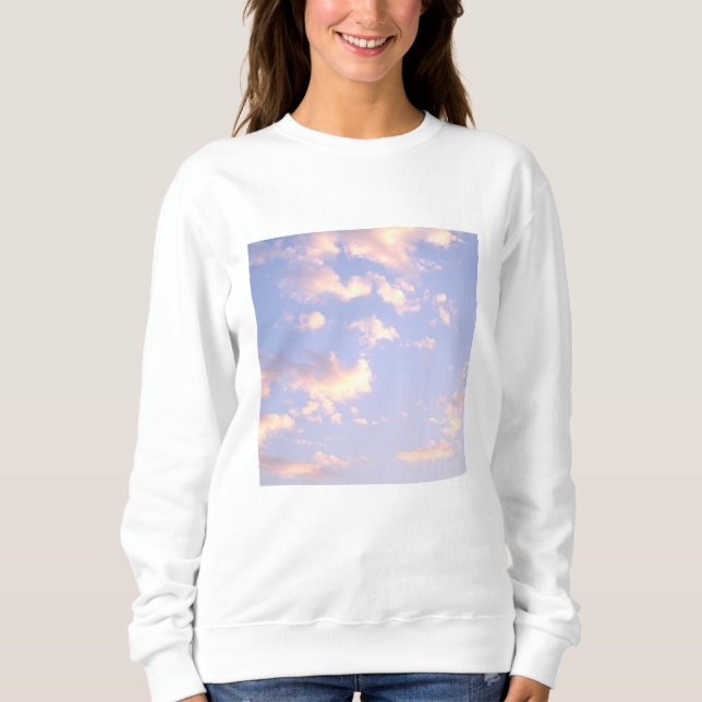 Sweatshirt Nuages Sky Pink Sunset Purple Cadeau (Devant)