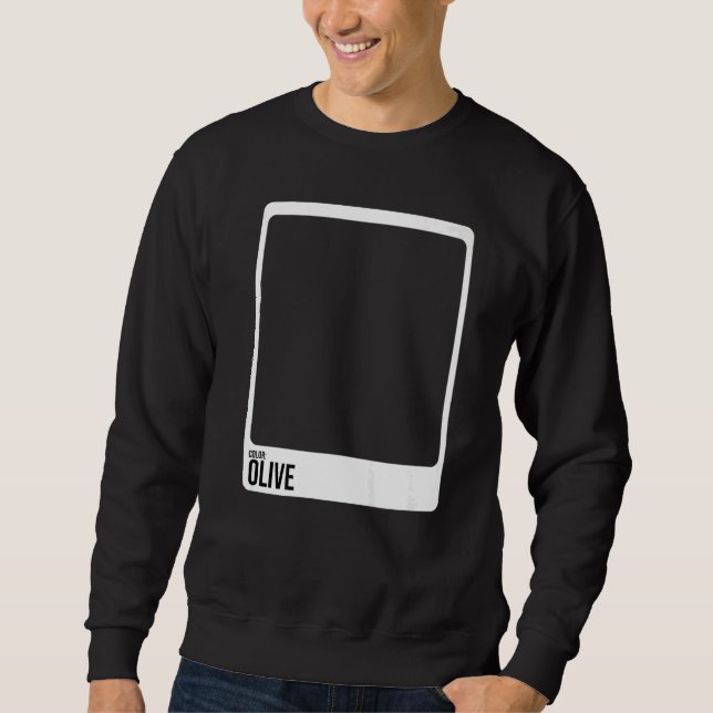 Sweatshirt Nuances de peinture de couleur olive Costume Famil (Devant)