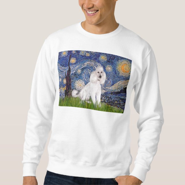 Sweatshirt Nuit étoilée - Caniche blanc standard (C) (Devant)