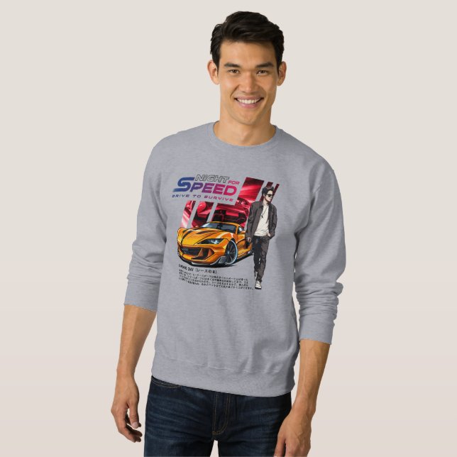 Sweatshirt Nuit pour la vitesse | Hommes (Devant entier)