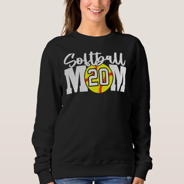 Sweatshirt Numéro 20 de la maman du softball (Devant)
