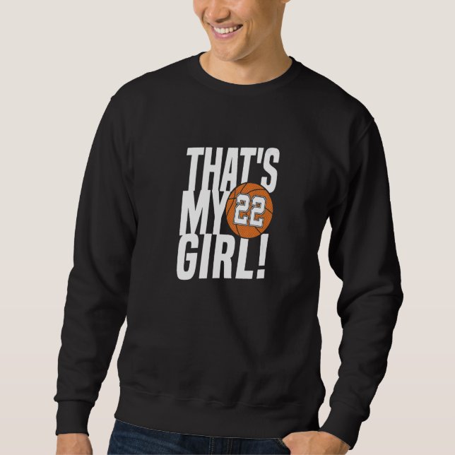 Sweatshirt Numéro 22 C'est ma fille 22 Maman de basketball (Devant)