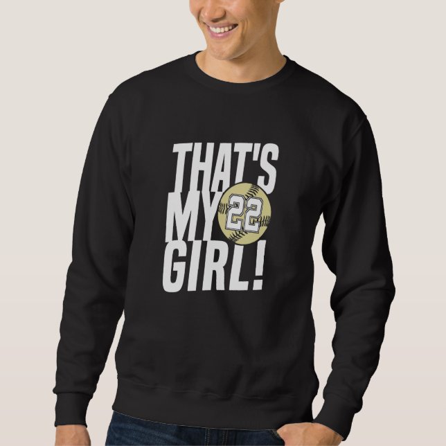 Sweatshirt Numéro 22 C'est ma fille 22 Soft-ball Maman D (Devant)