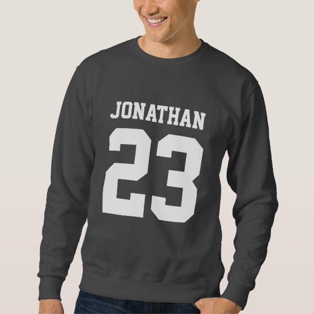 Sweatshirt Numéro personnalisé Hommes Sport Jersey T-shirt (Devant)
