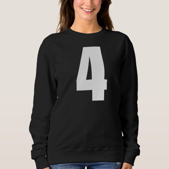 Sweatshirt Numéro Quatre Numéros 4 Numéros blancs clairs Prem (Devant)