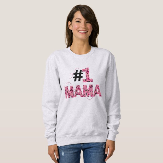 Sweatshirt Numéro Un Mama Typographie Abeilles florales (Devant entier)